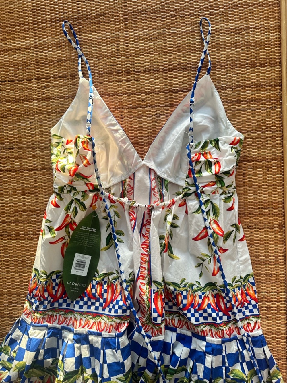FARM Rio White Picnic Peppers Mini Dress Size Small - Picture 5 of 10